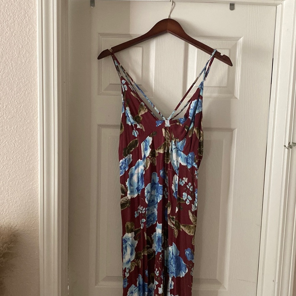 Long floral dress double slit